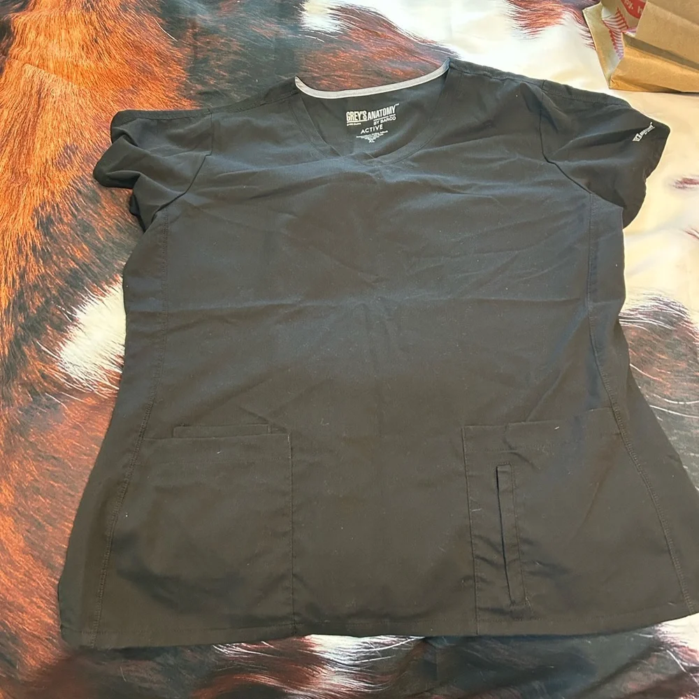 Greys Anatomy Active Extra Large Black Scrubs_2